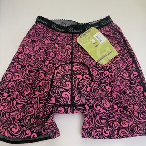 Canari Women's Black and Pink Patterned Bike Shorts